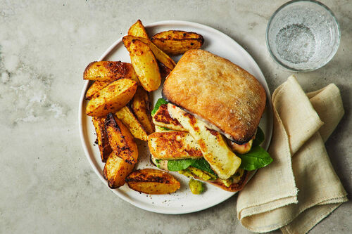 Haloumi and Avocado Burger