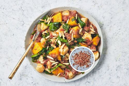 Easy Bacon, Tomato-Pumpkin Gnocchi