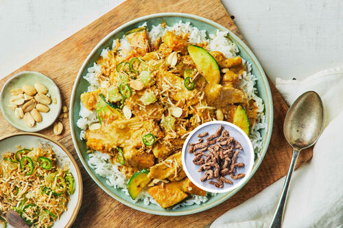 Beef Rendang and Lime Coconut Salsa