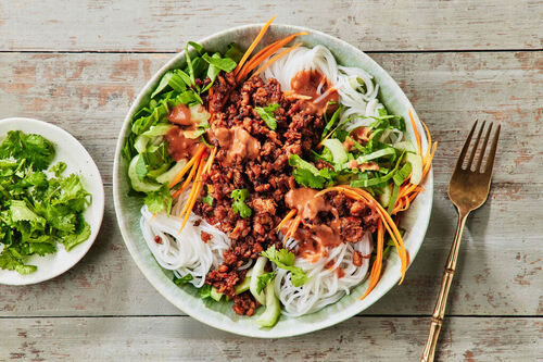 Savoury Vegan Mince Noodle Salad
