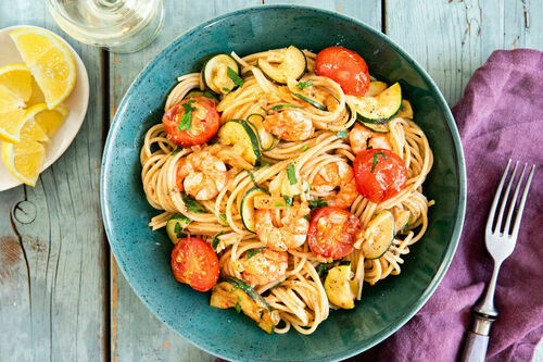 Garnelen-Käse-Spaghetti