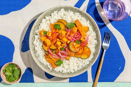 Paneer-Curry mit Basmatireis