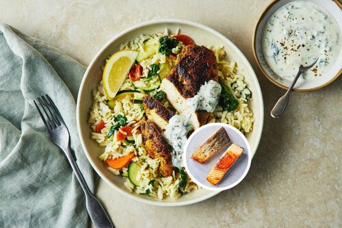 Curry-Spiced Salmon and Coconut Rice