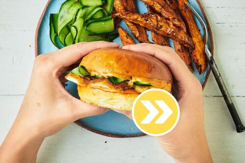 Fried Chicken and Smoky Cheese Burger