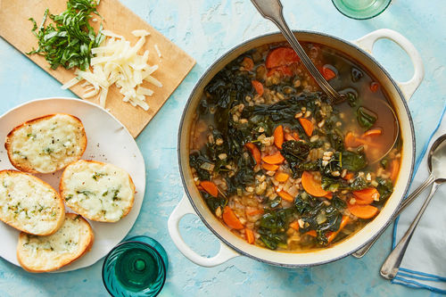 Hearty Farro & Kale Soup