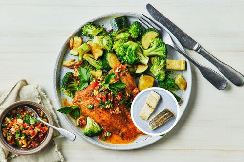 Carb-Conscious Barramundi and Romesco Salsa