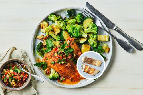 Carb-Conscious Aussie Barra and Romesco Salsa