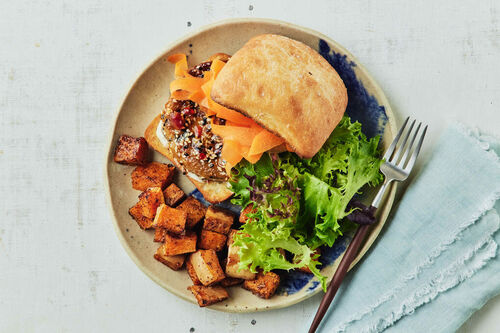 Sweet Chilli-Glazed Vegan Burgers