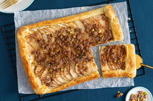 Französische Birnen-Ziegenkäse-Galette