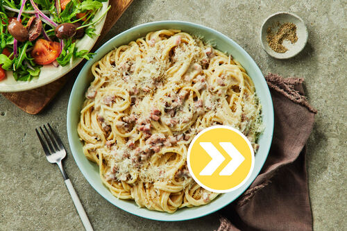 Creamy Carbonara with Fresh Fettuccine