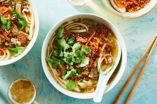Savory Ginger Pork Strip Noodle Soup