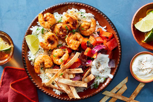 Burrito Bowl with Jumbo Shrimp