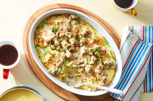 Roasted Pepper Biscuit Casserole