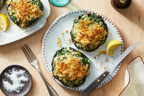Portobello Mushrooms Rockefeller