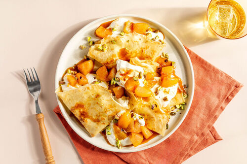 Crêpes mit Birnenkompott