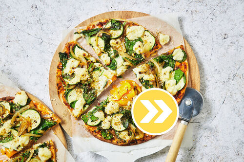 Lamb and Spinach-Haloumi Pizza