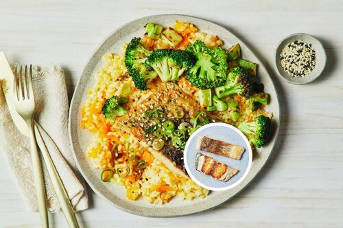 Miso Aussie Barramundi, Rice and Broccoli