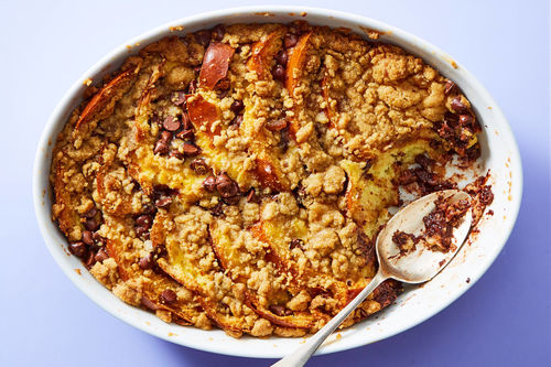 Chocolate Chip Bread Pudding with Streusel