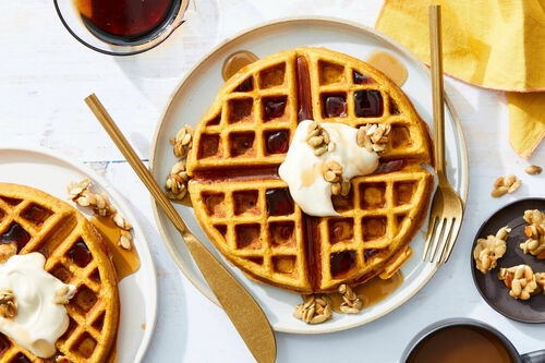 From Scratch! Pumpkin Waffles