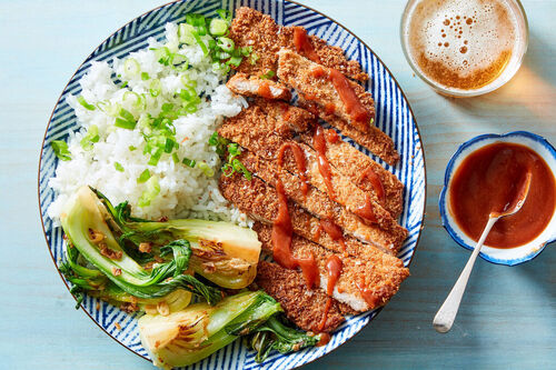 Crispy Chicken Katsu & Garlic Bok Choy