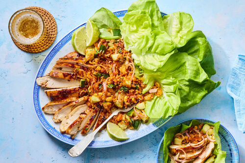 Hoisin Chicken & Crispy Red Curry Rice