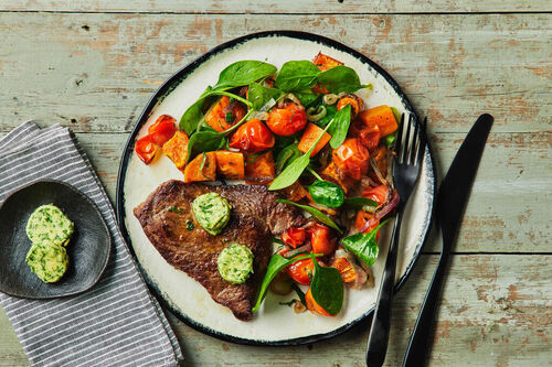 Beef Steaks and Parsley Butter
