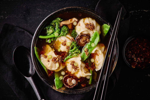 Fragrant Prawn and Ginger Dumpling Short Soup