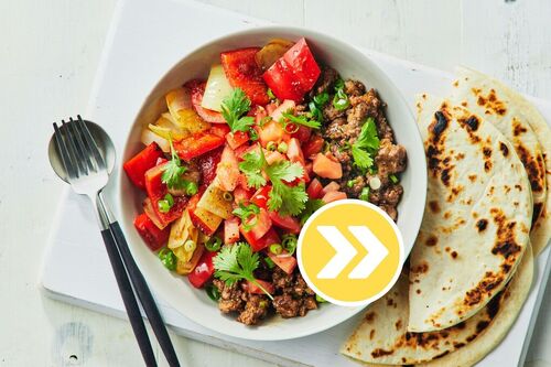 Cheesy Smoky Lamb Fajitas