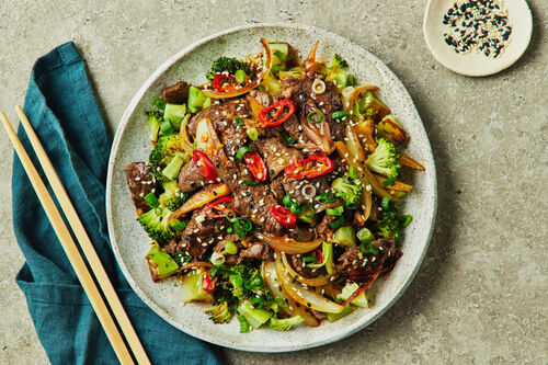 Rice-Free Mongolian Beef Stir-Fry
