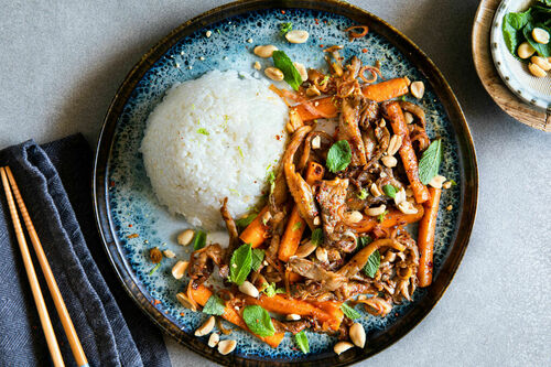 Thailändische Austernpilzpfanne vegan