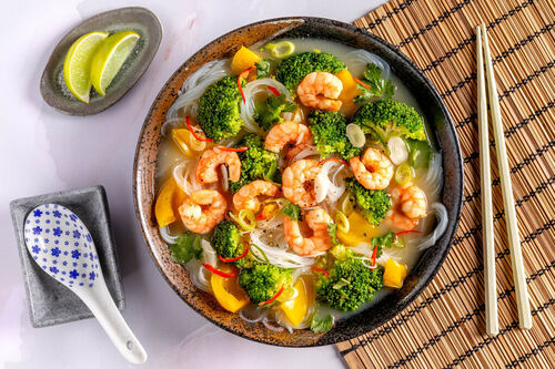 Asiatische Garnelen-Miso-Suppe