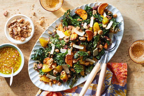 Thanksgiving! Roasted Vegetable Kale Salad