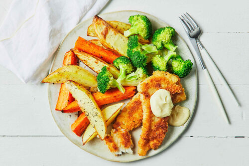 Crumbed Fish and Wedges
