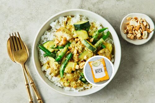 Spicy Coconut Chicken Curry and Green Beans