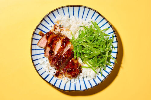 Ginger-Teriyaki Pork Chop & Snow Peas