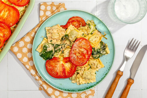 Überbackene Ricotta-Spinat-Tortelli
