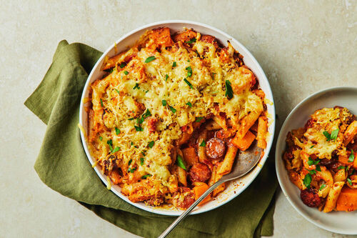 Comforting Chorizo Pasta Bake