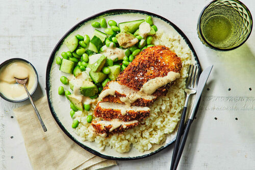 Crunchy Miso Chicken Breast and Ginger Rice