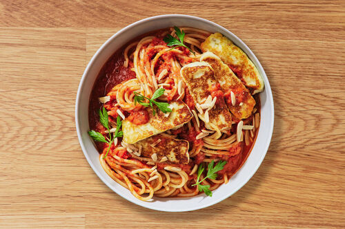 Haloumi and Capsicum Spaghetti