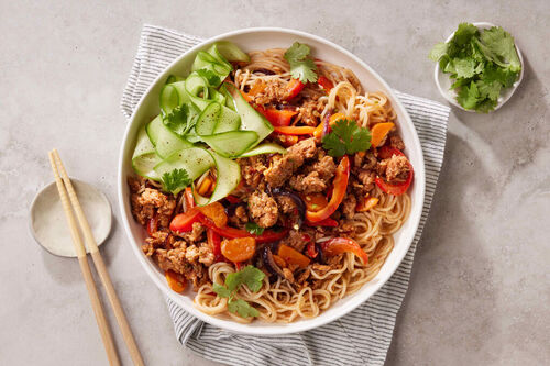 Spicy Plant-Based Mince and Noodles