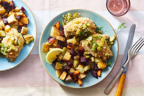 Deviled Chicken Thighs & Pickle-Dill Sauce