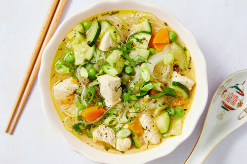 Calorie-Conscious Chicken and Miso Broth