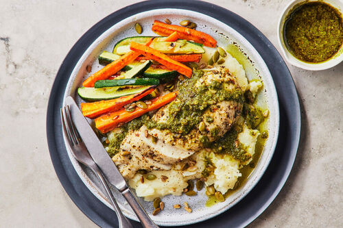 Pesto Chicken and Mash