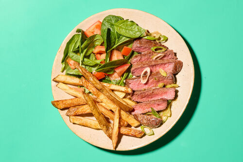 Garlic-Butter Steak with French Fries