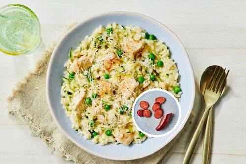 Chicken, Chorizo and Pea Risotto