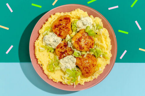 Fischnuggets auf Kartoffel-Sellerie-Püree