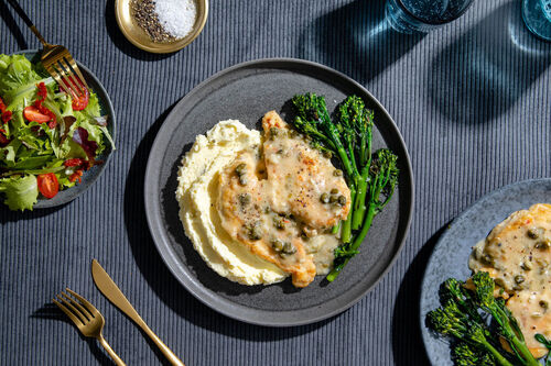 Bio-Hähnchen-Piccata mit Brokkolini