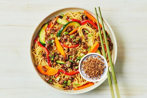 Spicy Sambal Plant-Based Mince Noodles