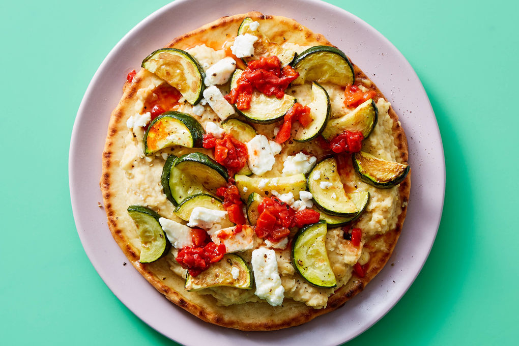 Loaded Hummus Pizza