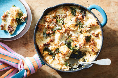 Make Ahead Three-Cheese Sausage Strata